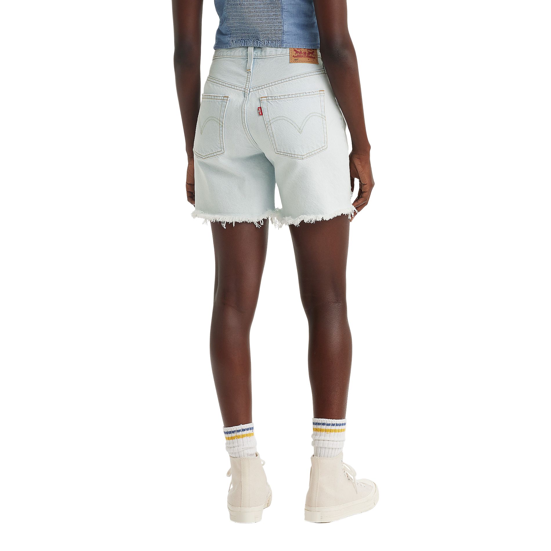 Short mi-cuisse pour femmes, 501, Levi's, délavé indigo clair