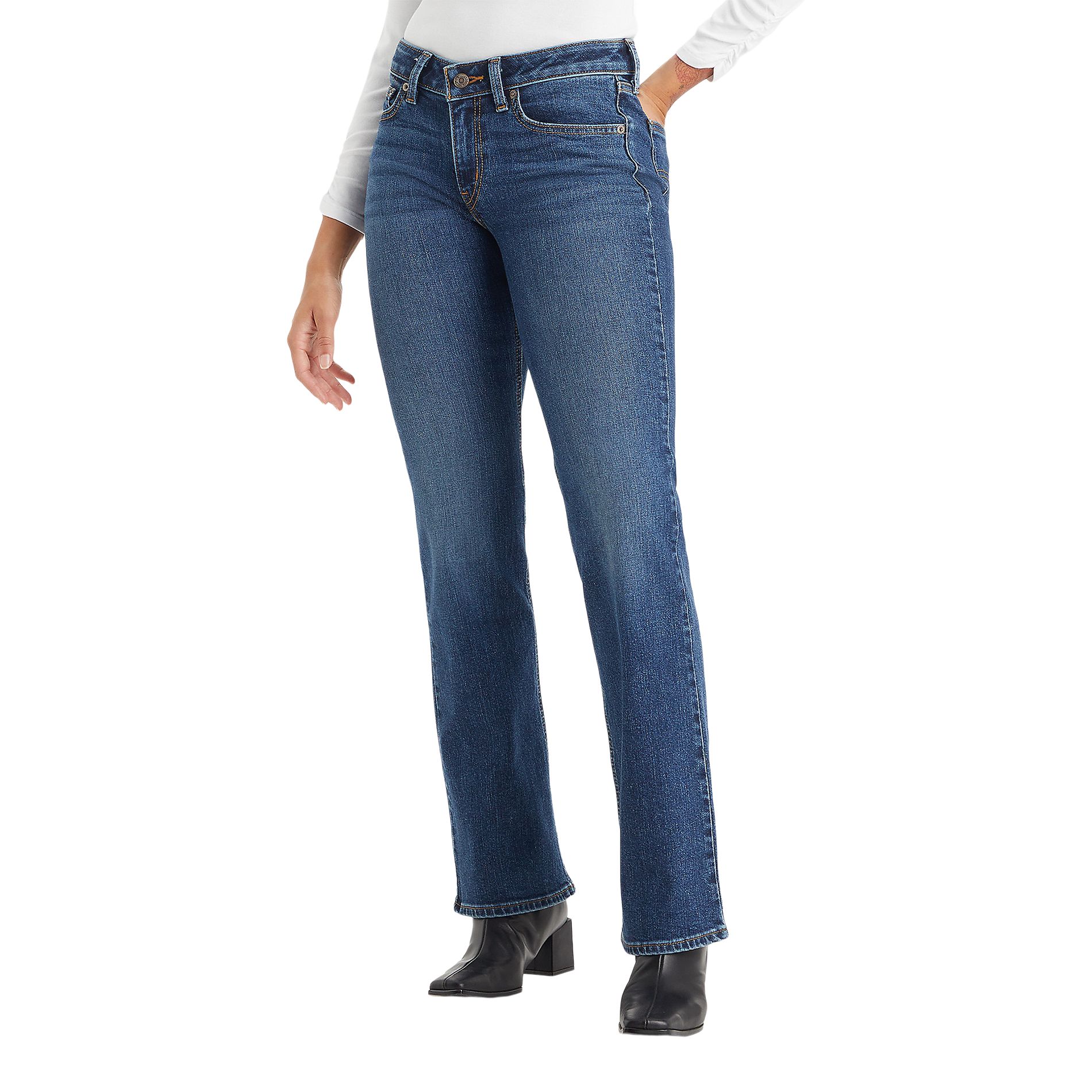 Jean semi-évasé pour femmes, Superlow, Levi's, délavé indigo foncé