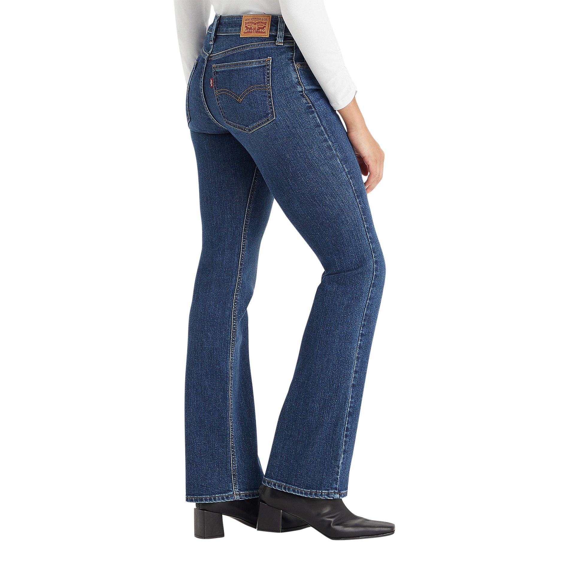 Jean semi-évasé pour femmes, Superlow, Levi's, délavé indigo foncé
