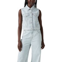 Gilet avec ceinture pour femmes, XS, Levi's - Délavé indigo clair rayé Front_Flat