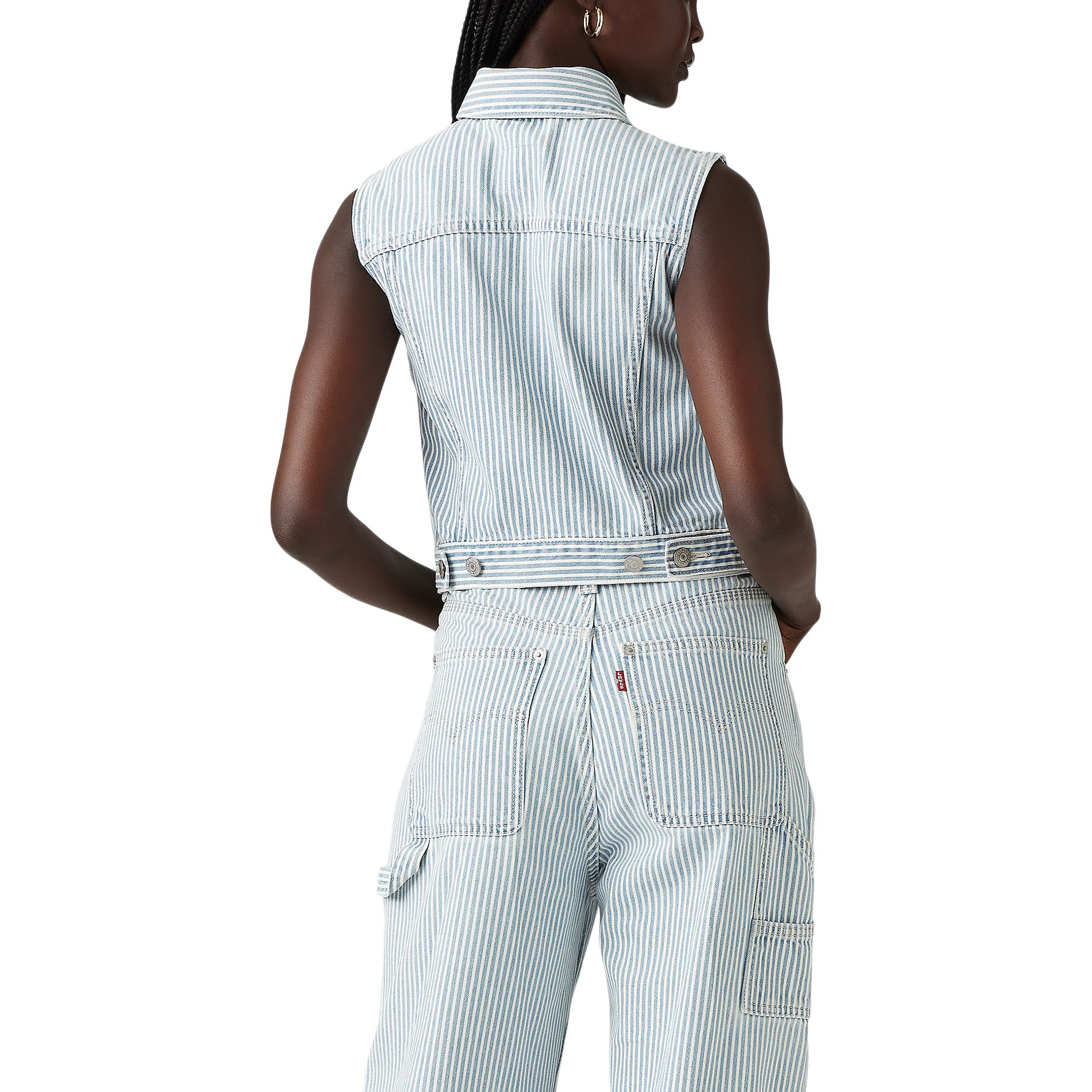 Gilet avec ceinture pour femmes, XS, Levi's - Délavé indigo clair rayé
