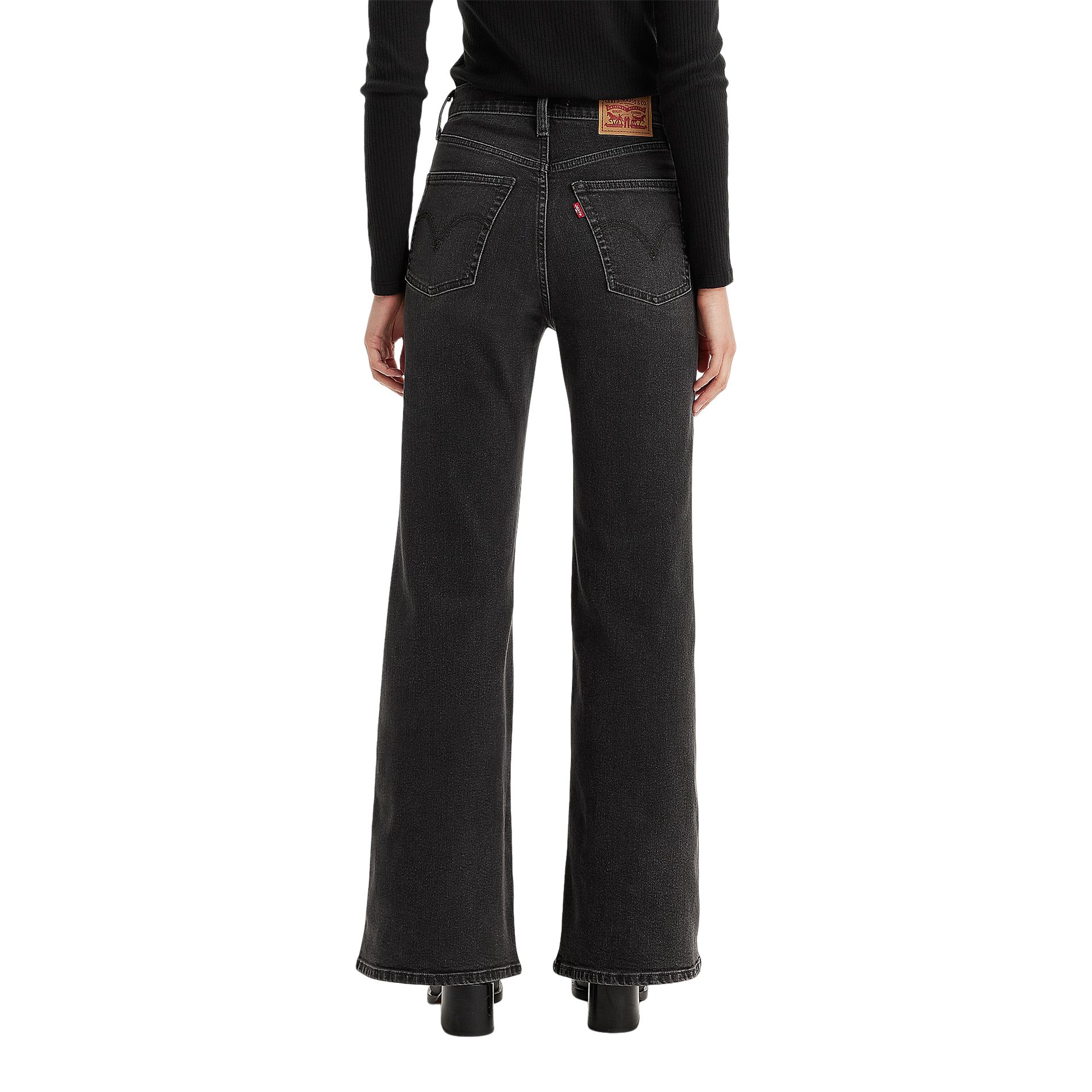 Jean à pattes d'éléphant pour femmes, Ribcage, Levi's, noir