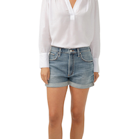 Short décontracté pour femmes, Boyfriend, Silver Front_Flat