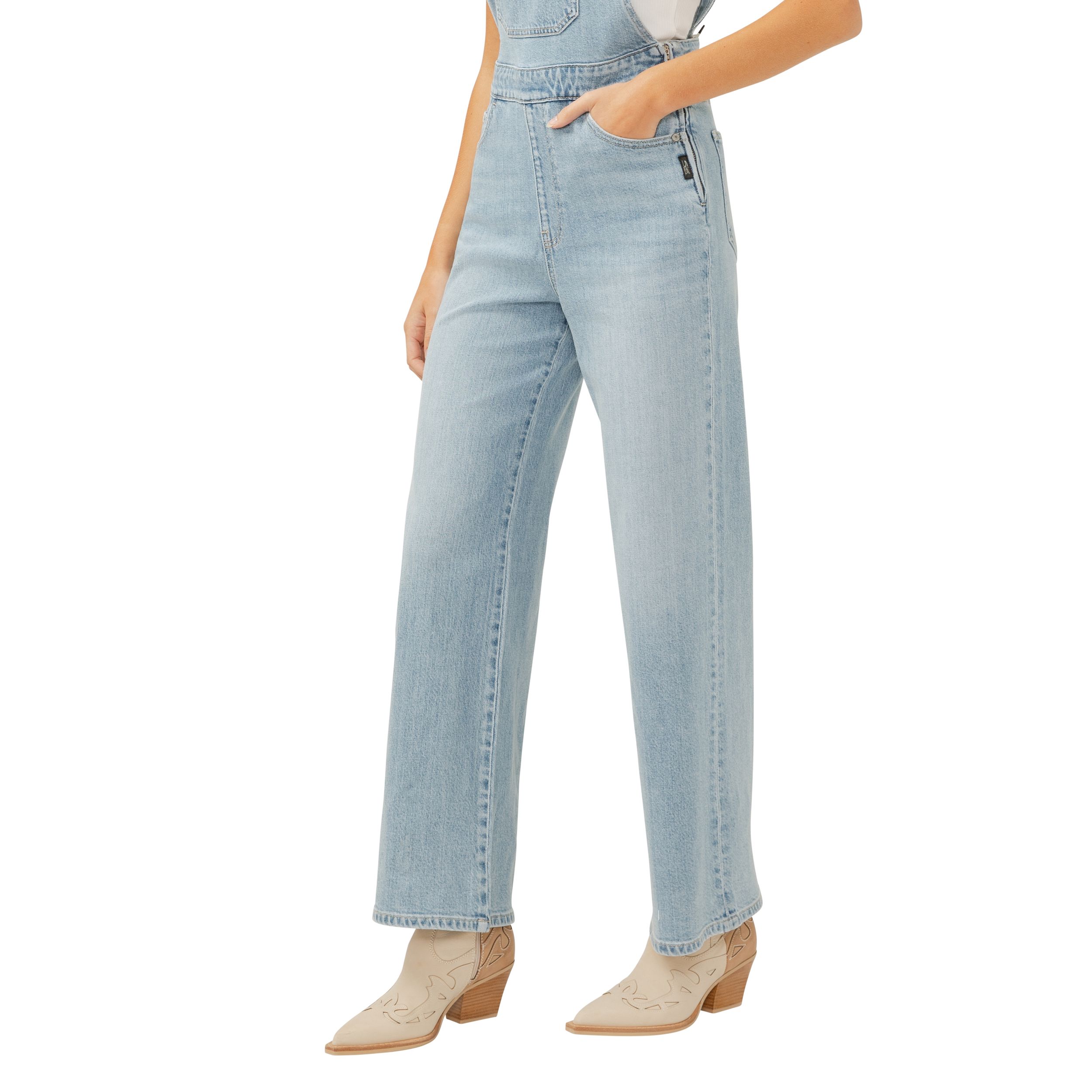 Salopette à jambe large pour femmes, Silver