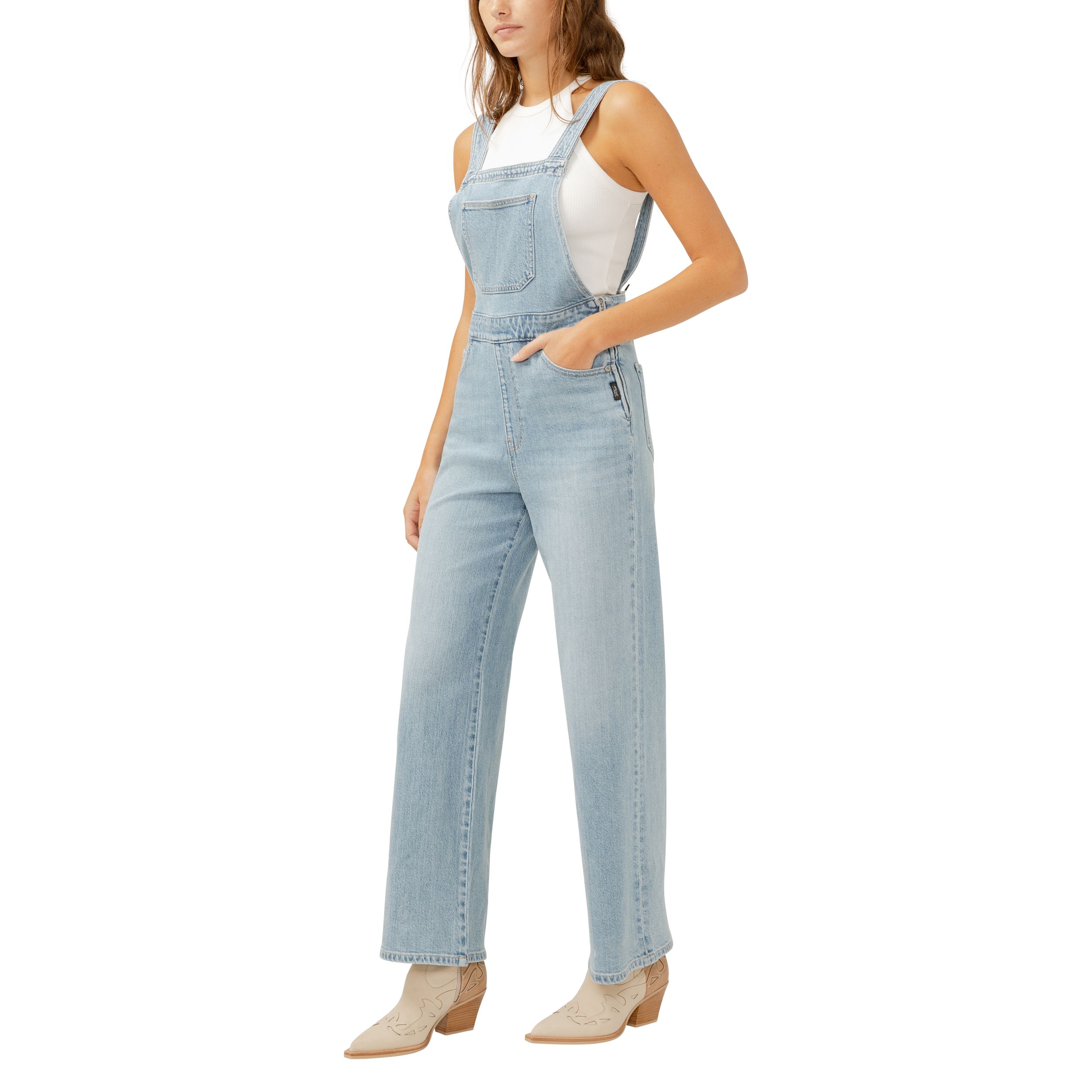 Salopette à jambe large pour femmes, Silver