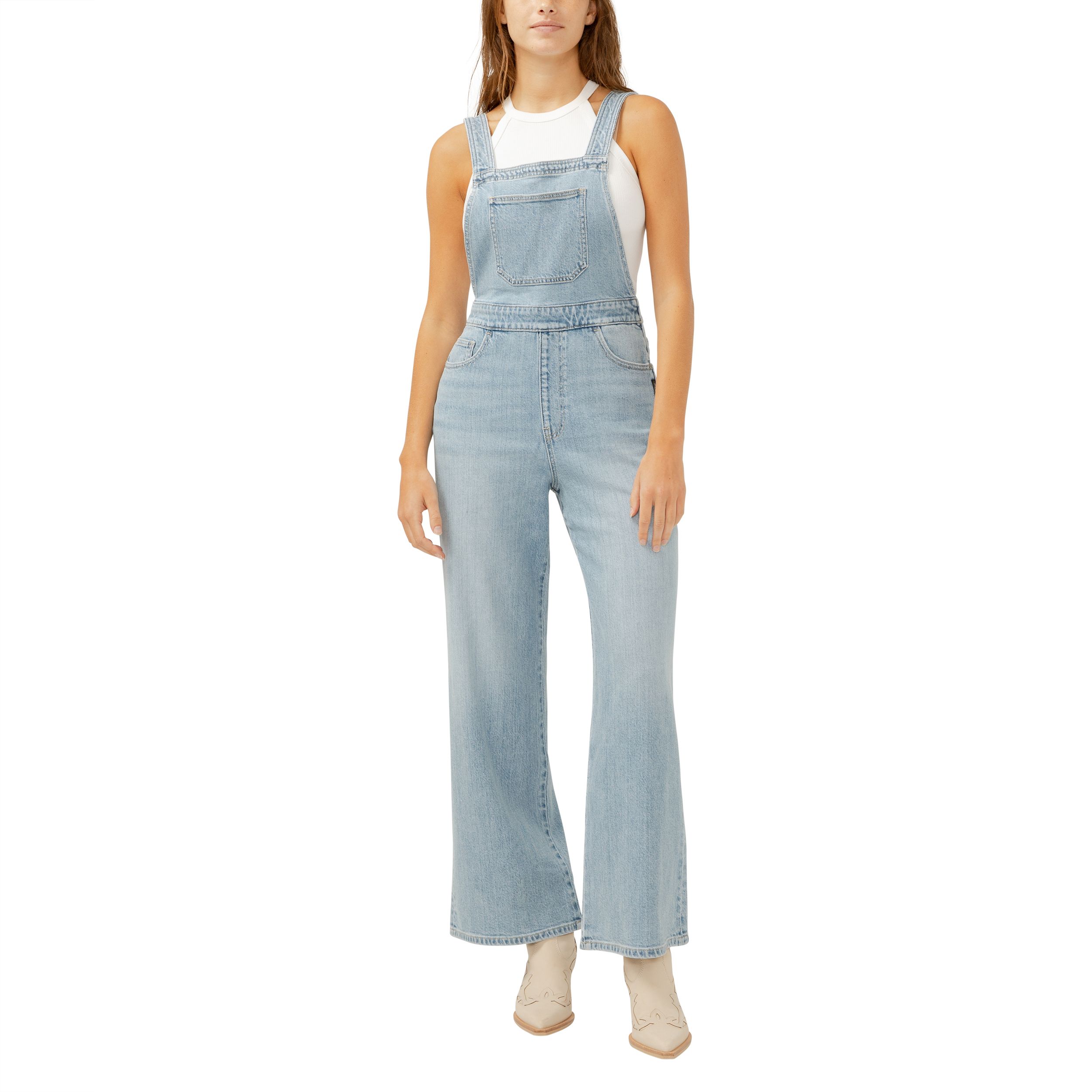 Salopette à jambe large pour femmes, Silver