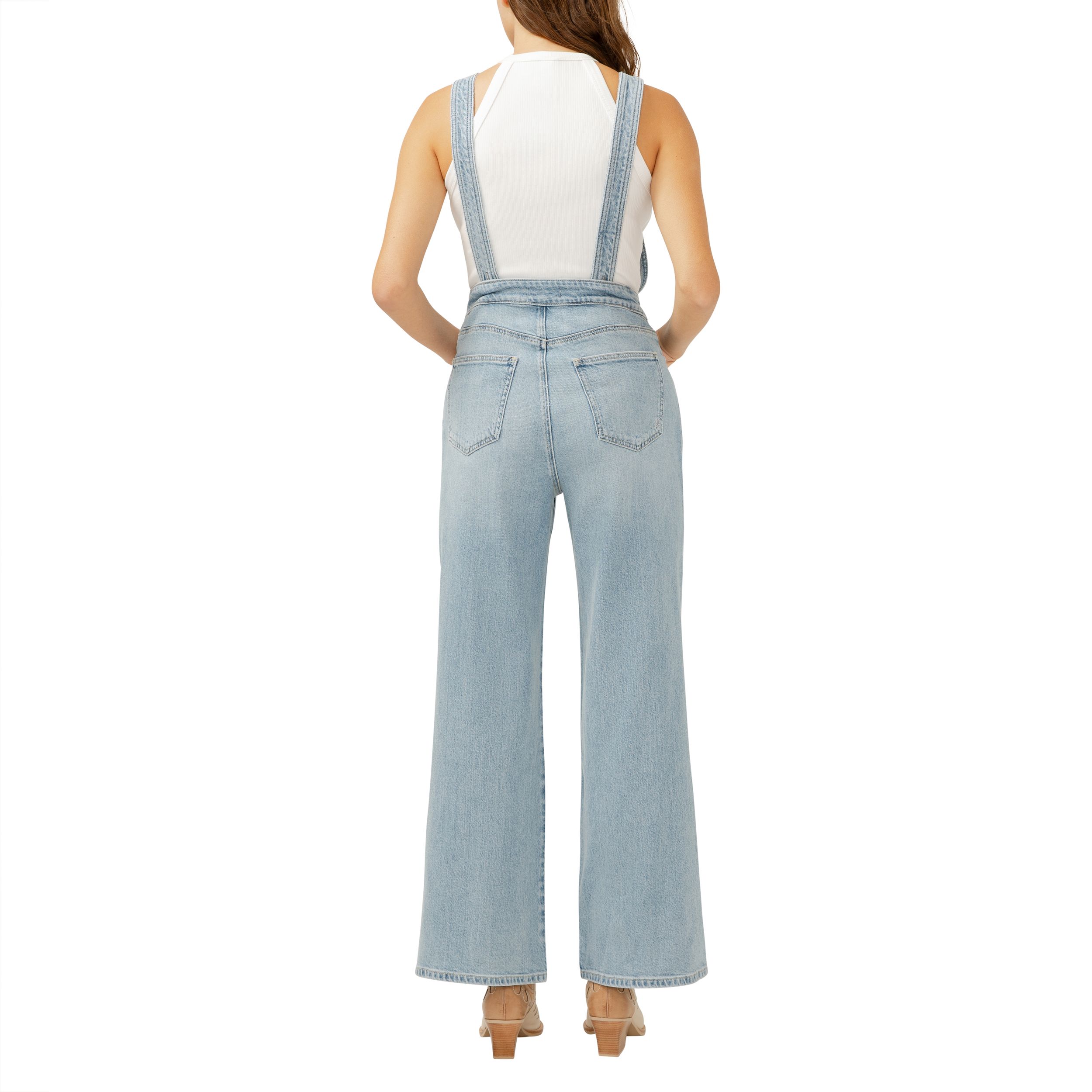 Salopette à jambe large pour femmes, Silver