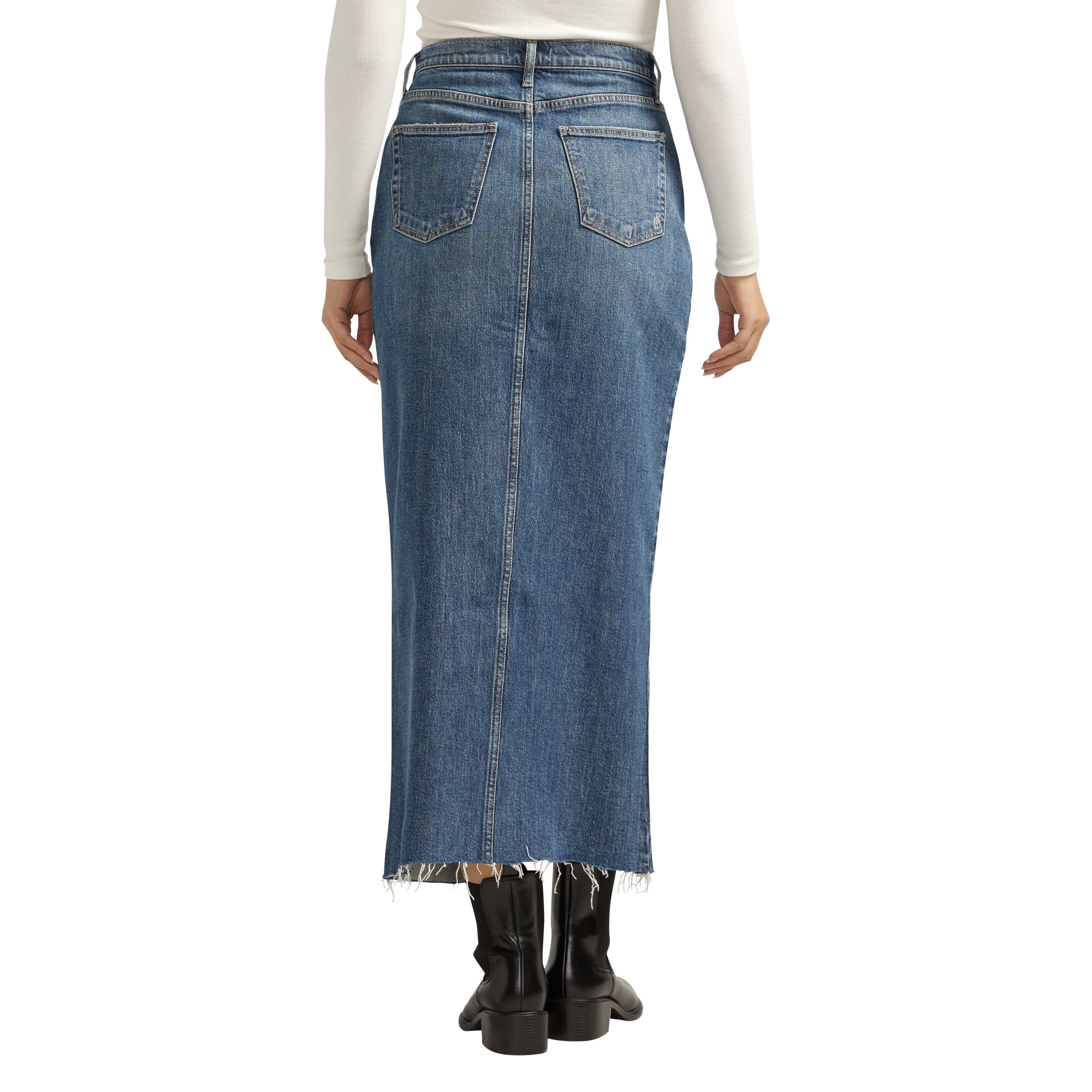 Jupe maxi en denim pour femmes, Silver