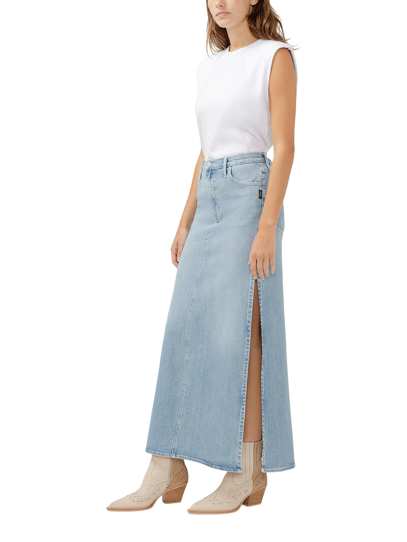 Jupe longue pour femmes, Slice, Silver