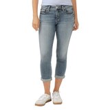Silver Women's Elyse Capri Jeans - Medium Indigo Wash Front_Flat