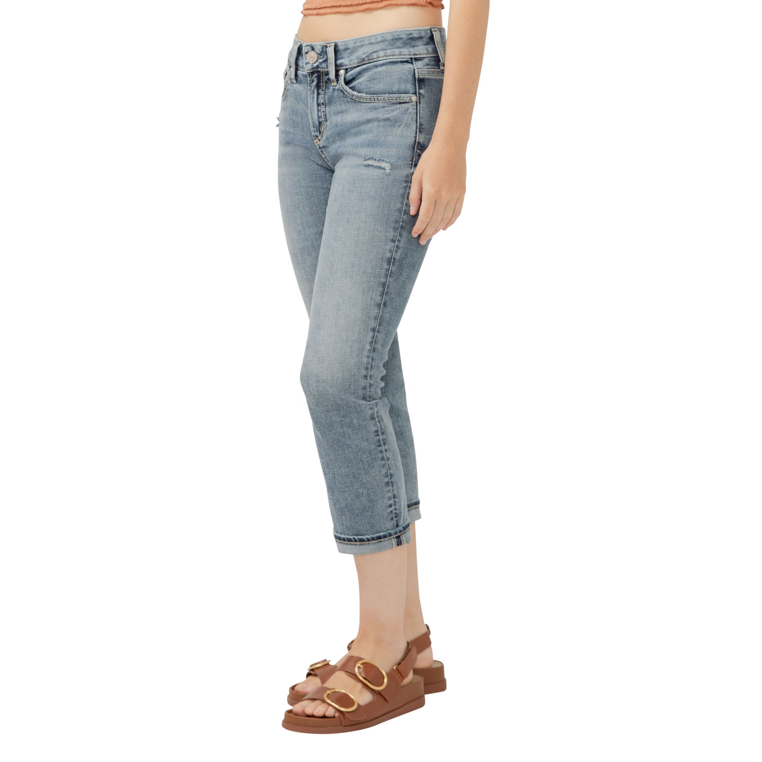 Jean capri pour femmes, Suki, Silver