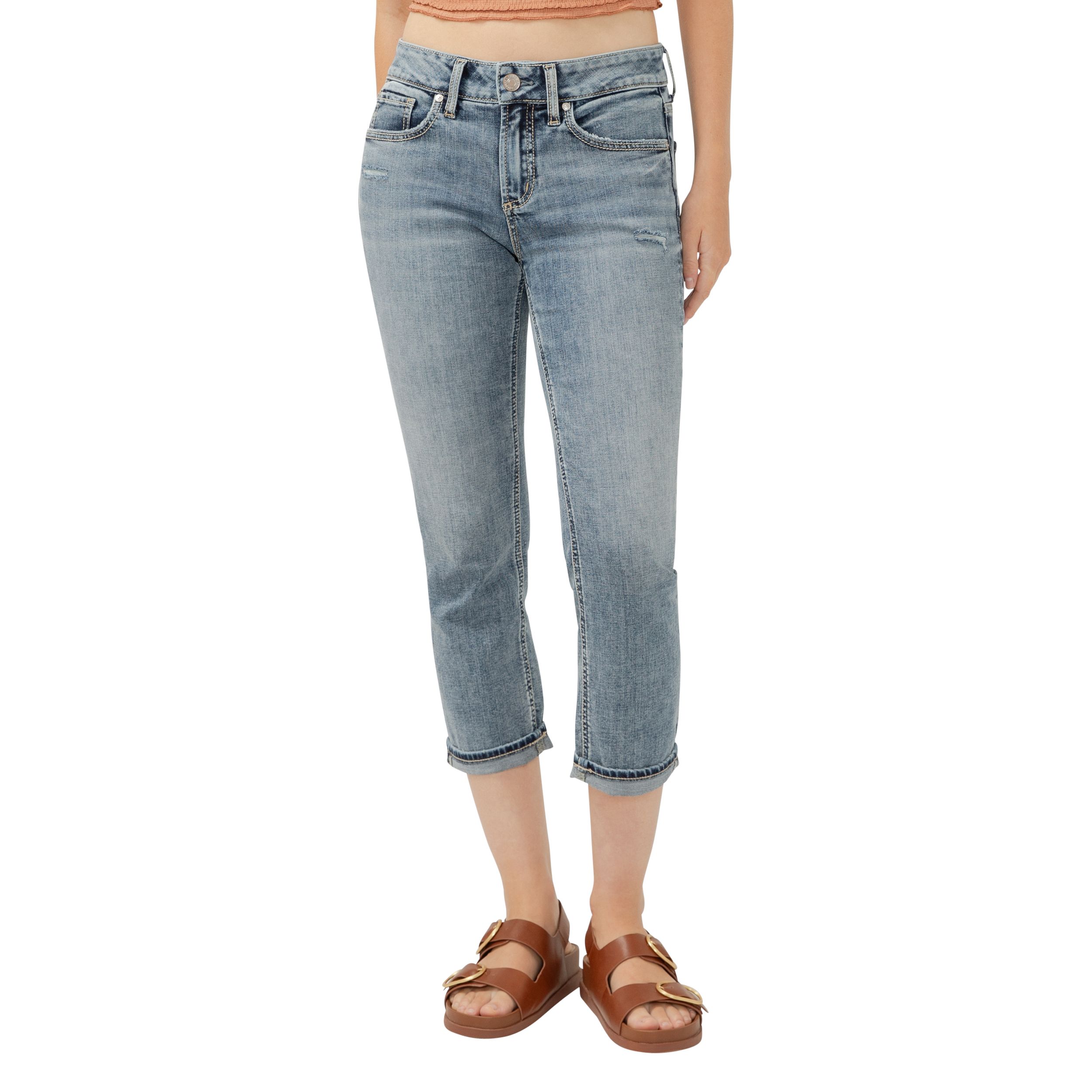 Jean capri pour femmes, Suki, Silver