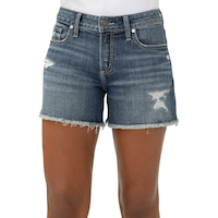 Silver Women's Suki Shorts - Dark Indigo Wash Front_Flat