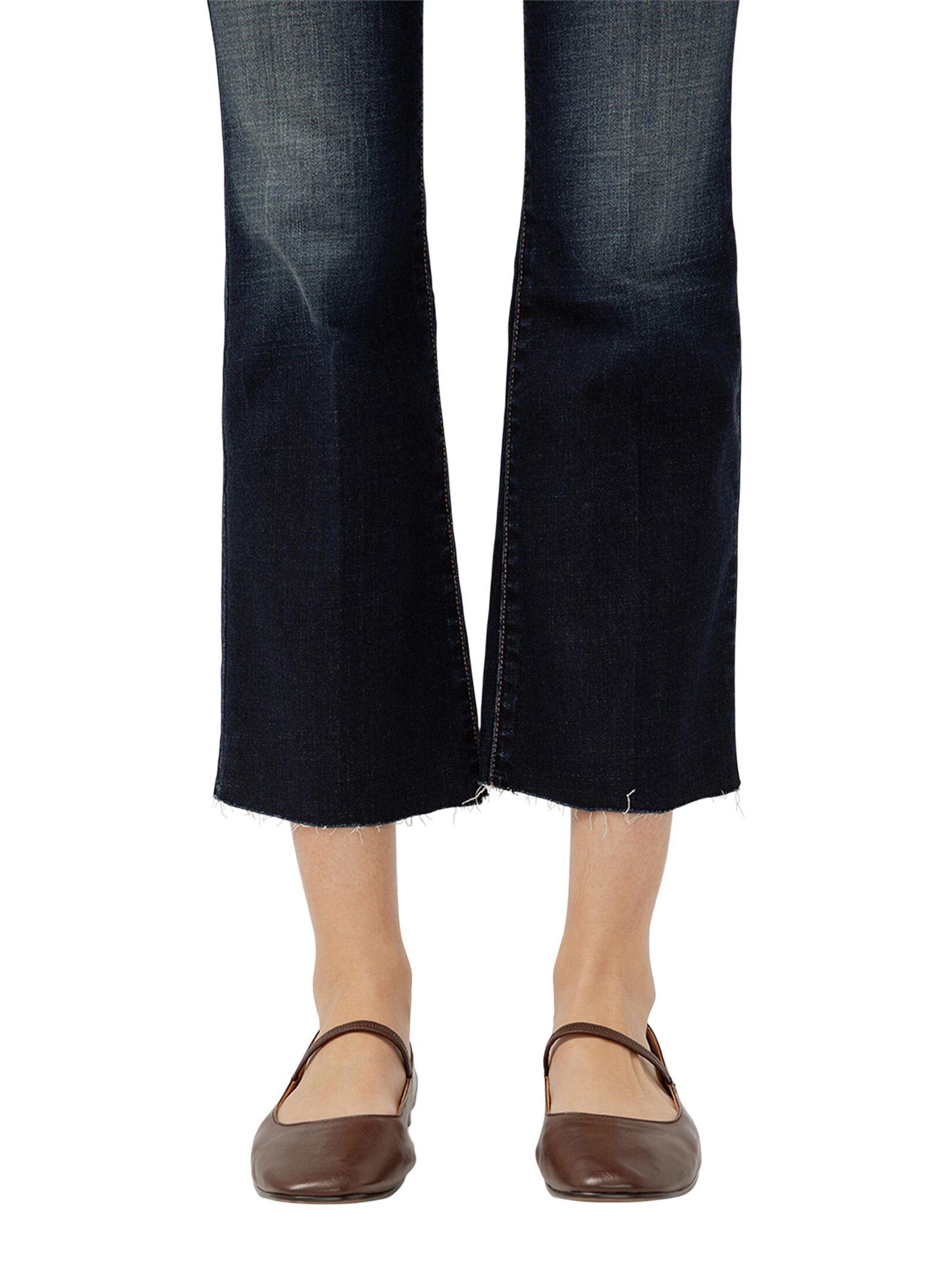 Jean à jambe évasée courte pour femmes, Suki, Silver