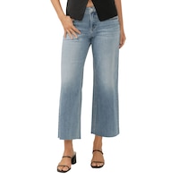 Silver Women's Ankle Wide Leg Jeans Front_Flat