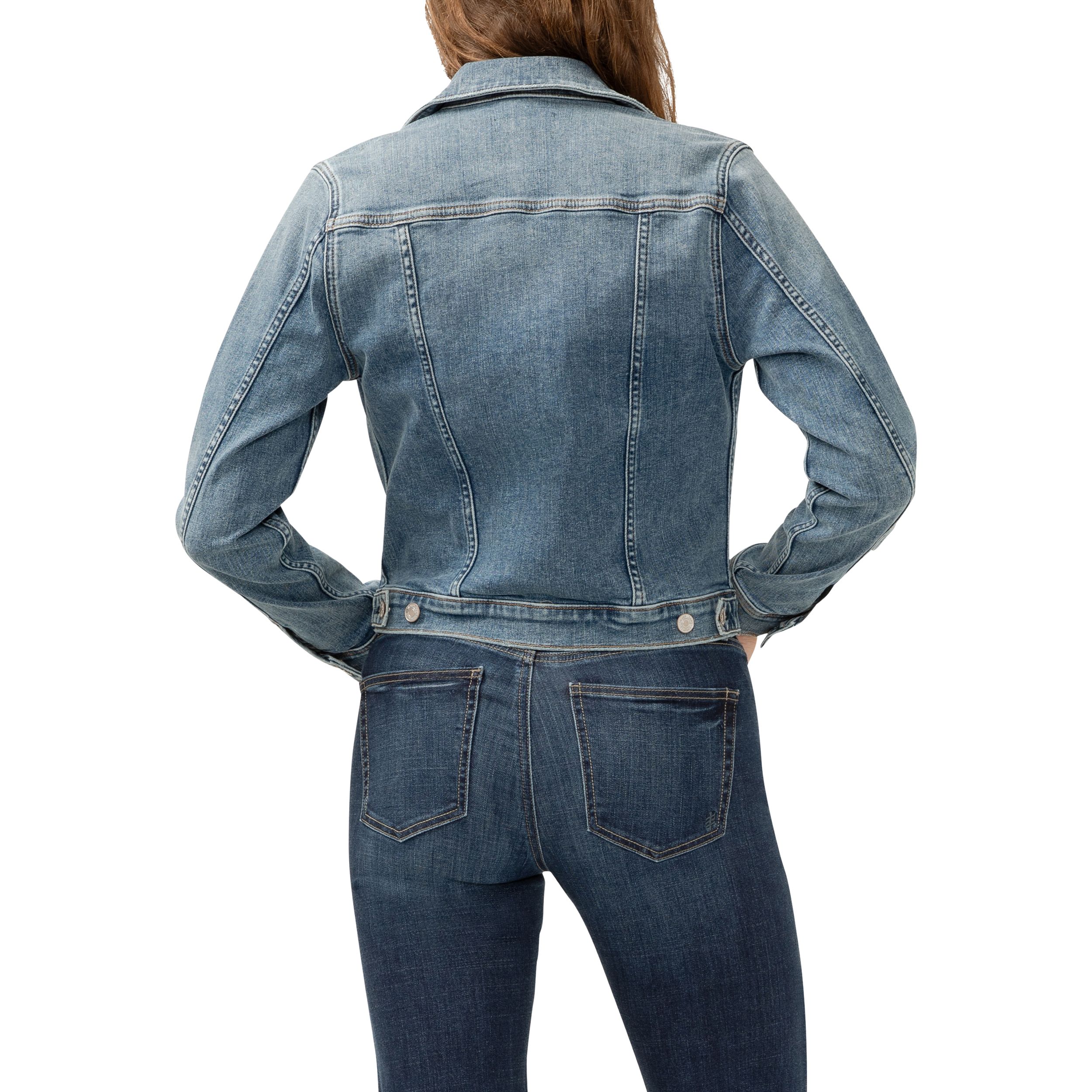 Veste en denim ajustée pour femmes, Silver