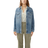 Silver Women's Shirt Jacket Front_Flat