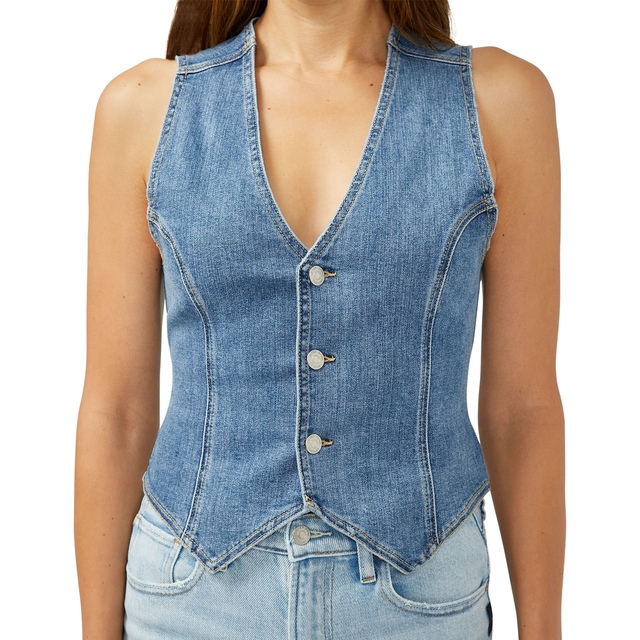 Silver Women's Classic Denim Vest