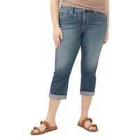 Capri pour femmes, Suki, Silver, taille plus Front_Flat