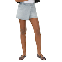 Jupe-short en denim pour femmes, Silver Front_Flat