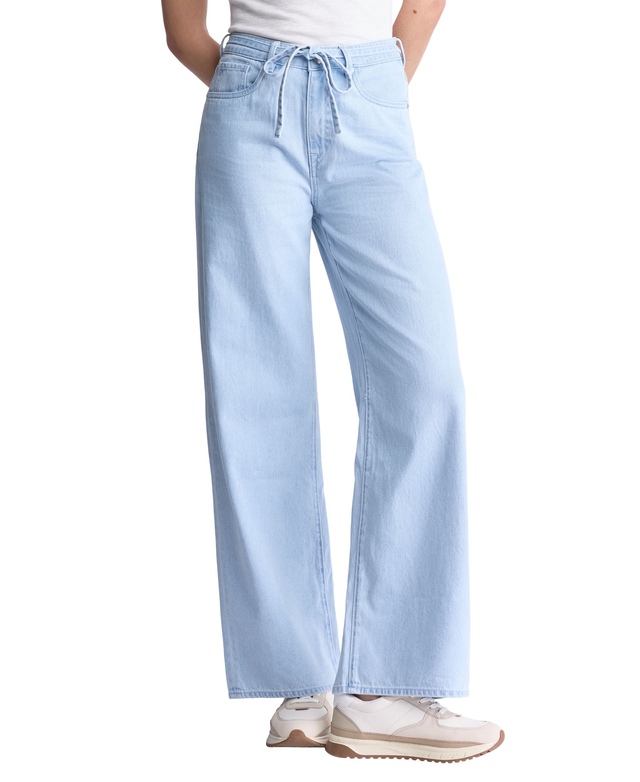 Jean à jambe large et taille haute pour femmes, délavé indigo clair, Alecia, Buffalo