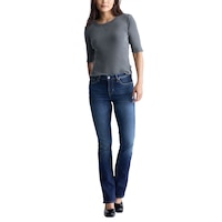 Buffalo Women's Queen Mid Rise Bootcut Jean - Dark Indigo Wash Front_Flat