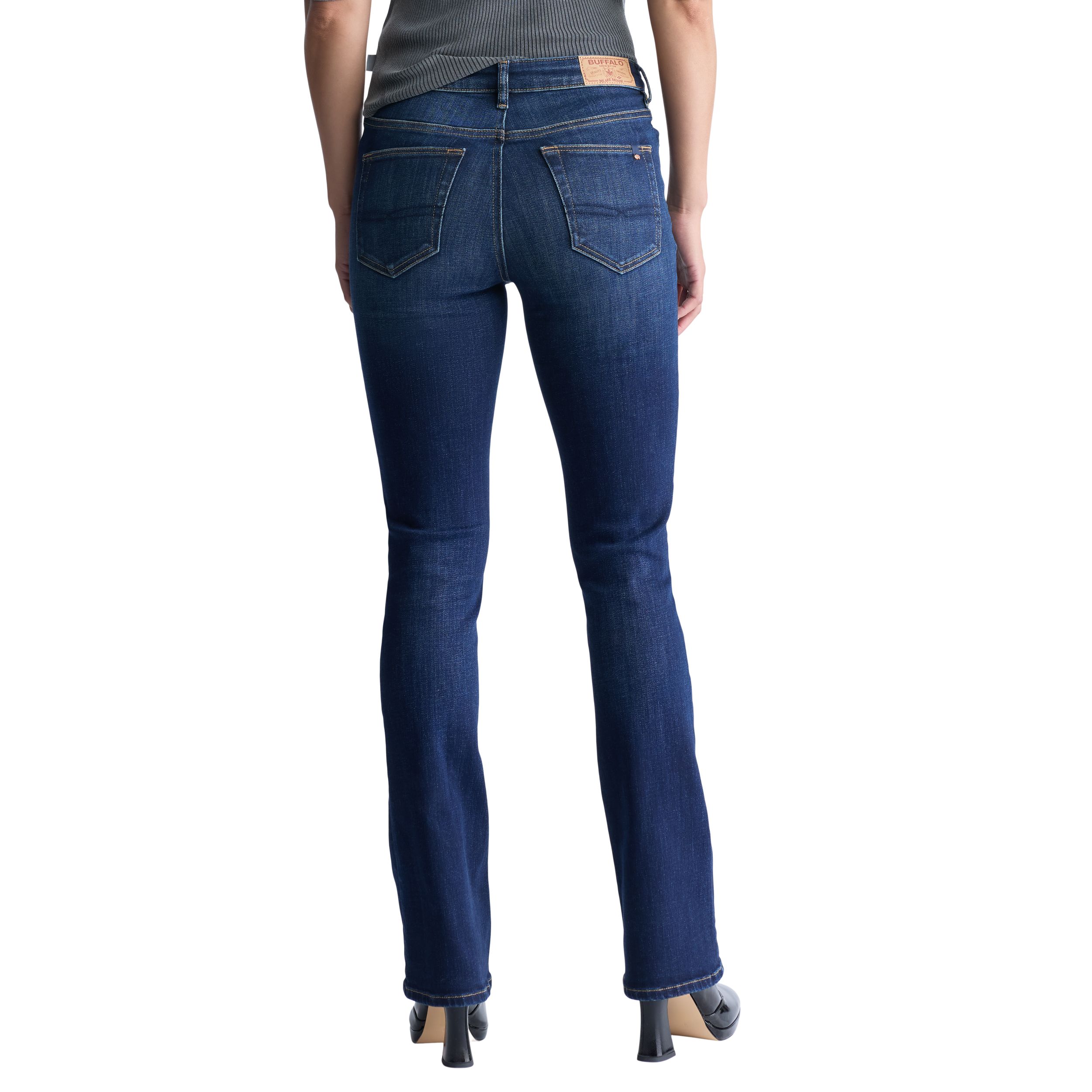 Buffalo Women's Queen Mid Rise Bootcut Jean - Dark Indigo Wash