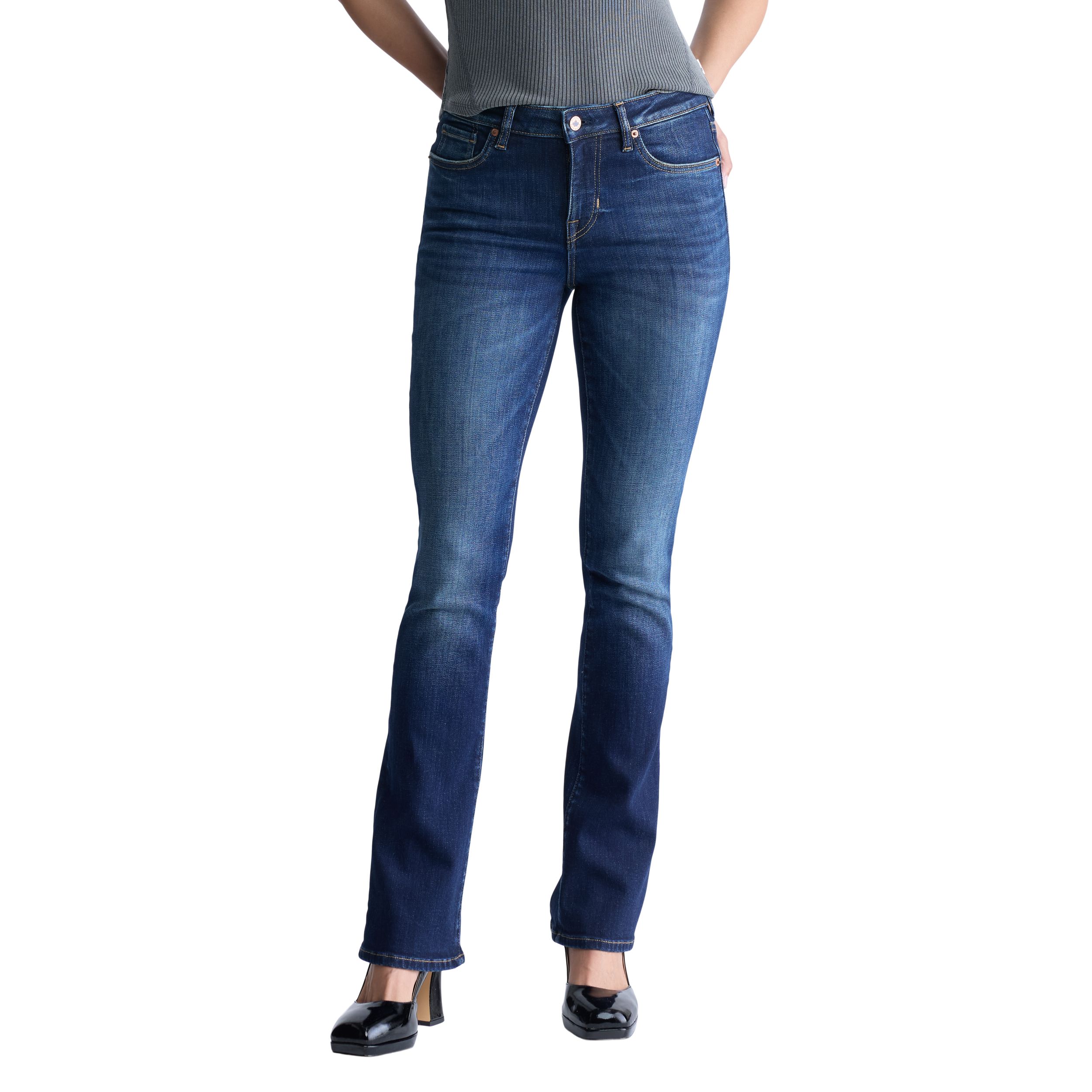 Buffalo Women's Queen Mid Rise Bootcut Jean - Dark Indigo Wash