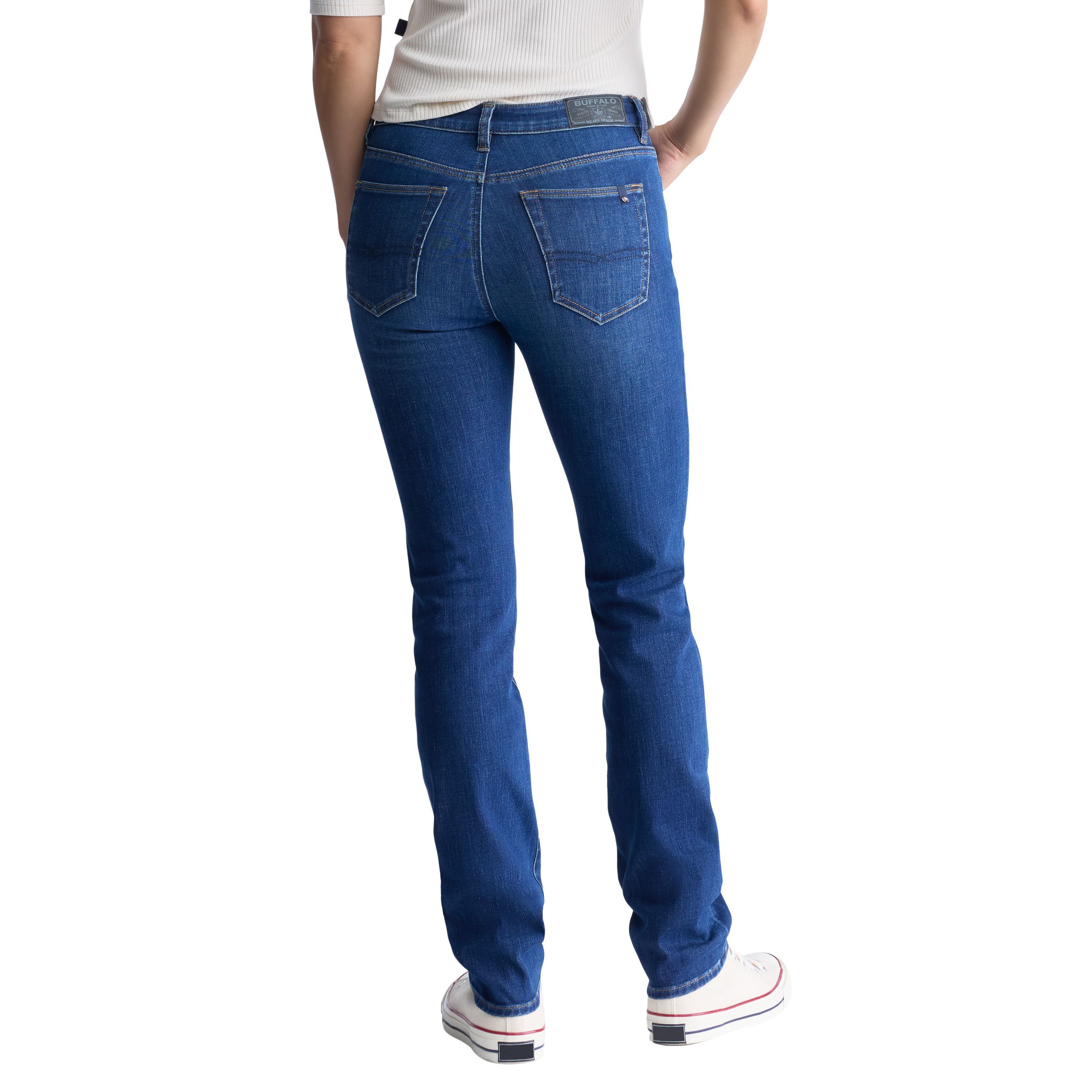 Buffalo Women's Carrie Mid Rise Slim Fit Jean - Dark Indigo Wash
