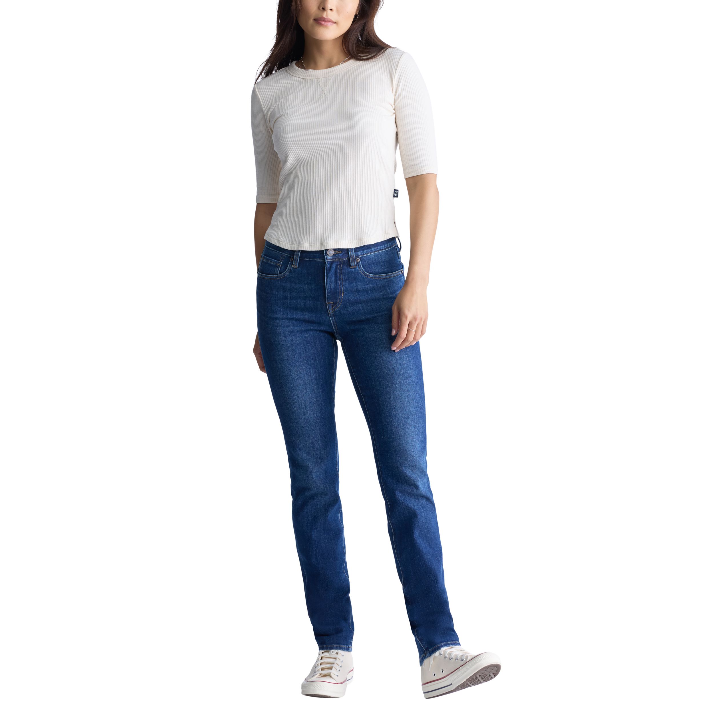 Buffalo Women's Carrie Mid Rise Slim Fit Jean - Dark Indigo Wash