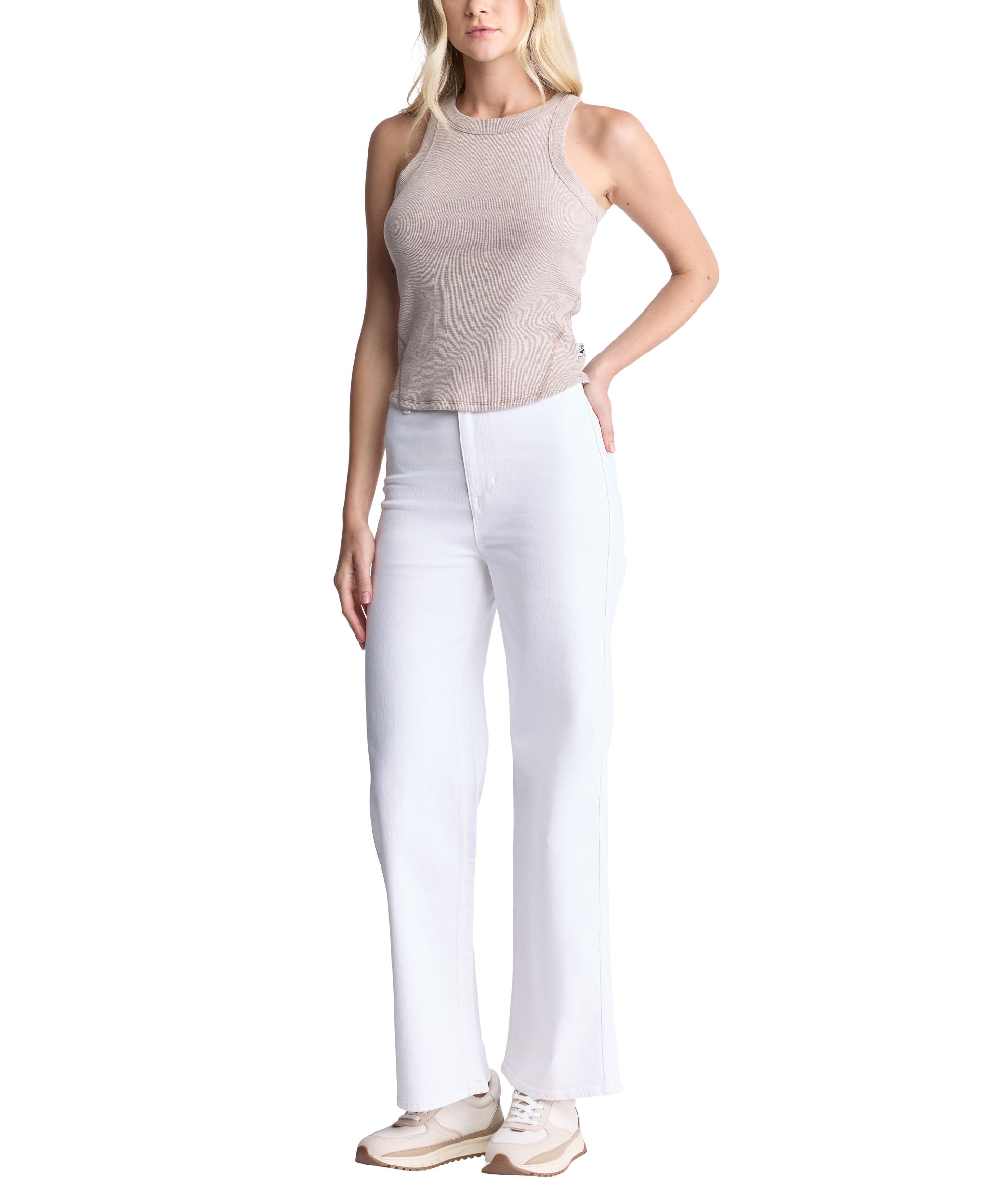 Buffalo Women's Adele High Rise Wide Leg Jean - White