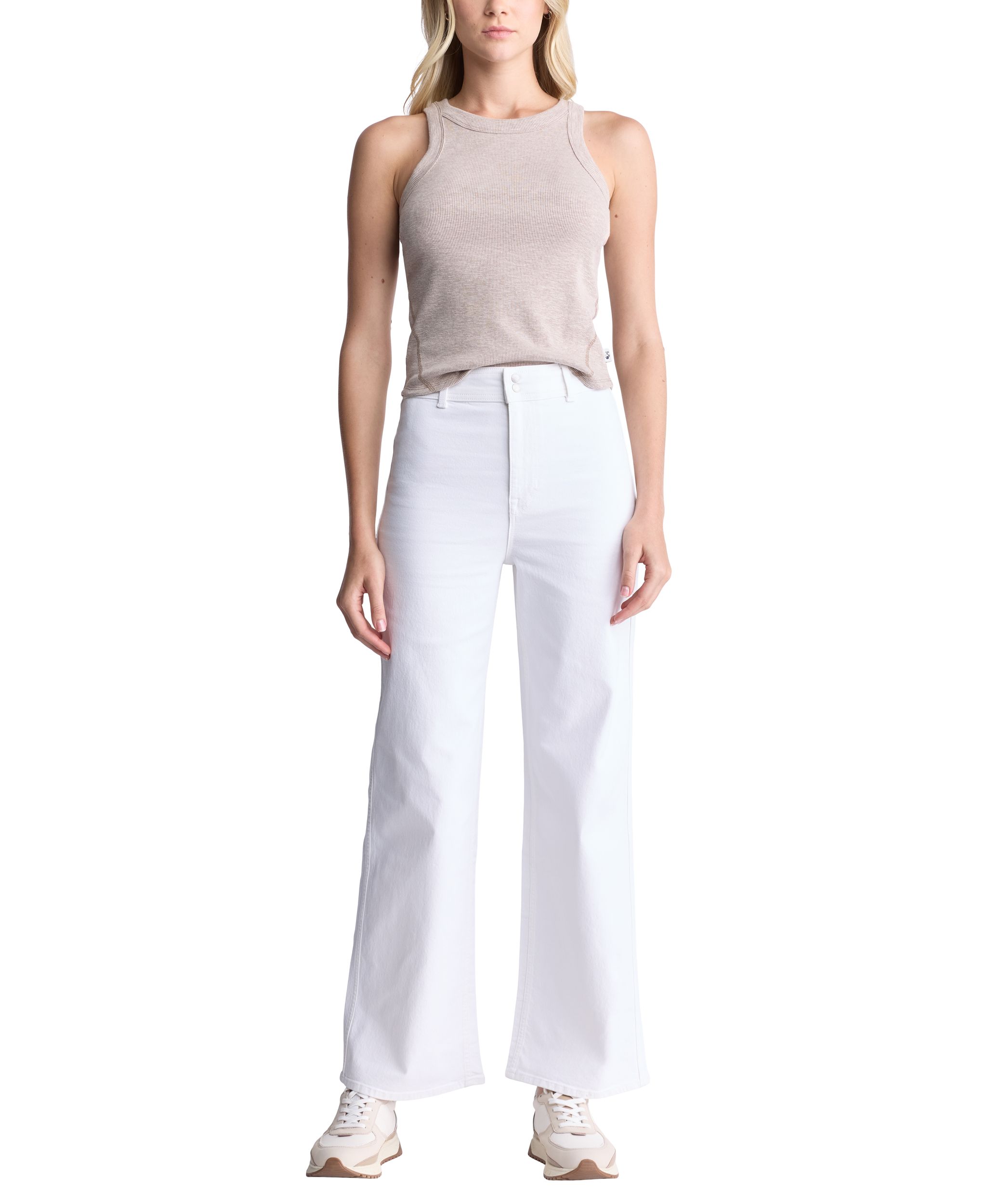 Buffalo Women's Adele High Rise Wide Leg Jean - White