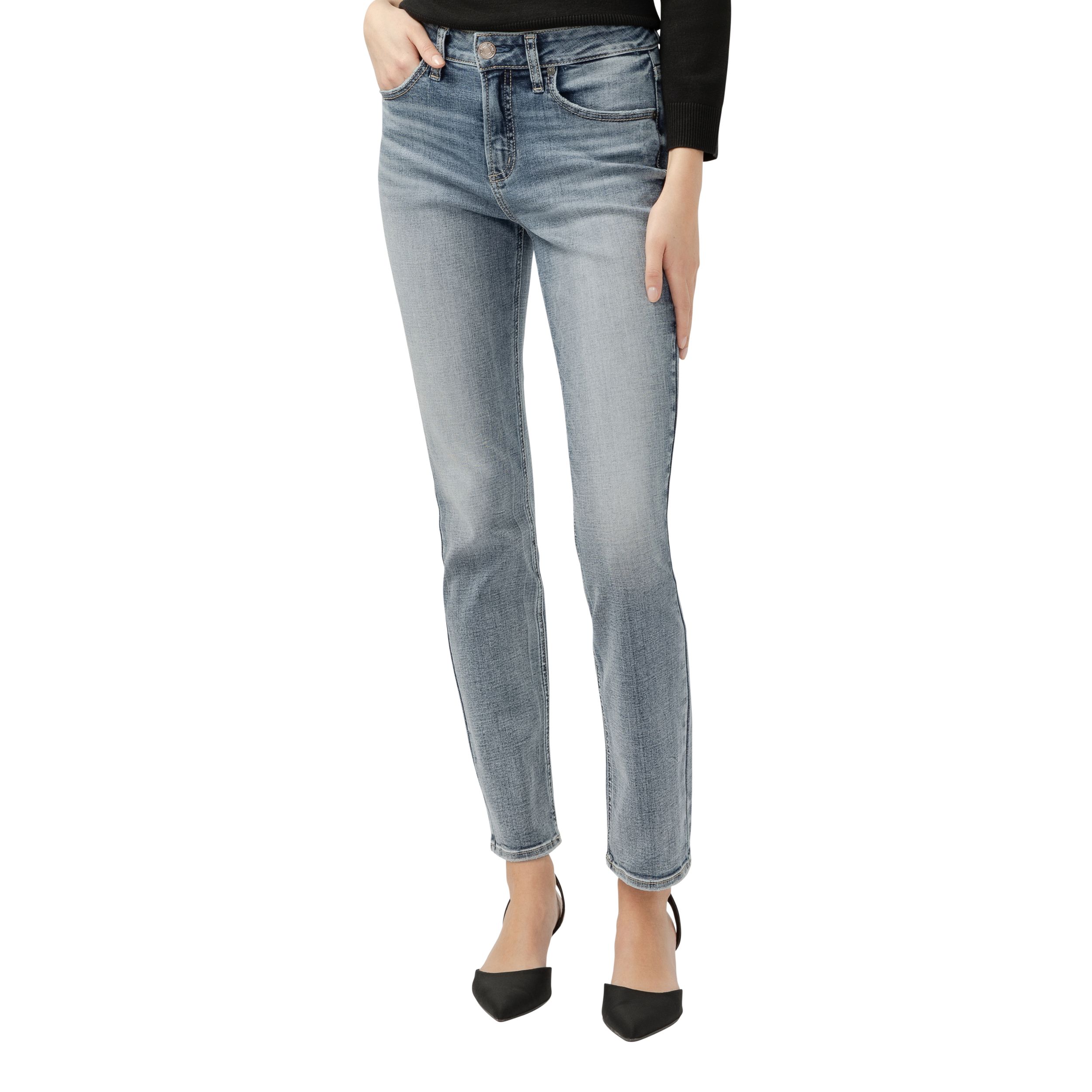 Jean à jambe droite pour femmes, Avery, Silver