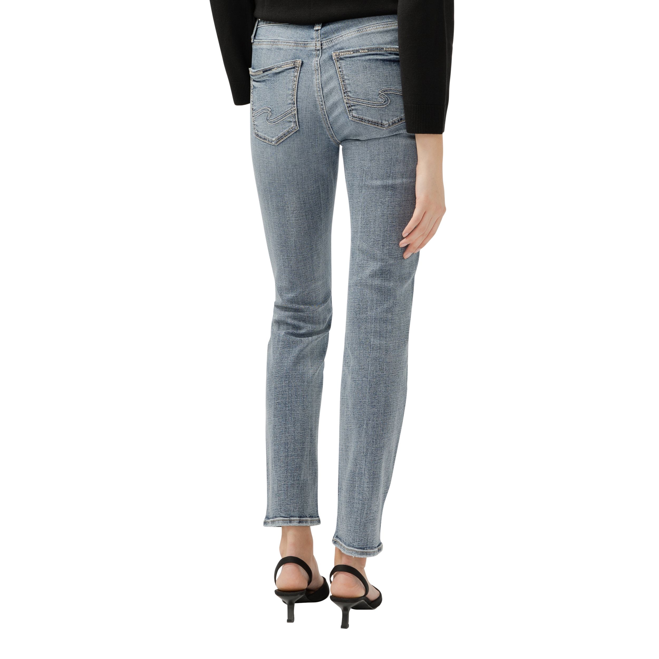 Jean à jambe droite pour femmes, Avery, Silver