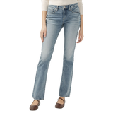 Jean à jambe semi-évasée pour femmes, Elyse, Silver Front_Flat