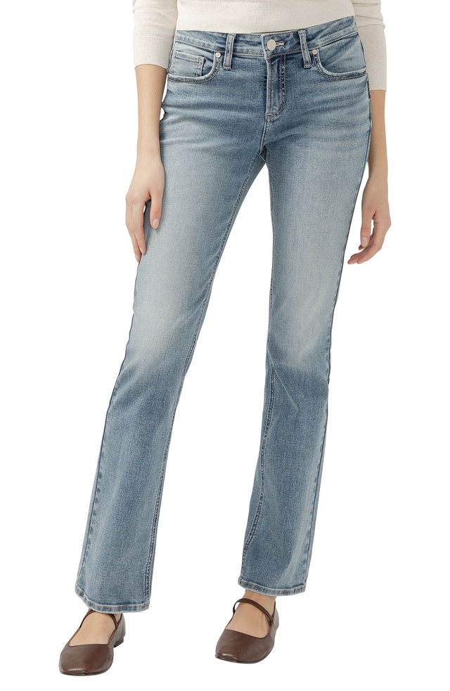 Jean à jambe semi-évasée pour femmes, Elyse, Silver