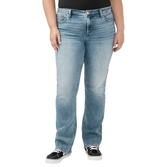 Jean à jambe semi-évasée pour femmes, Elyse, Silver