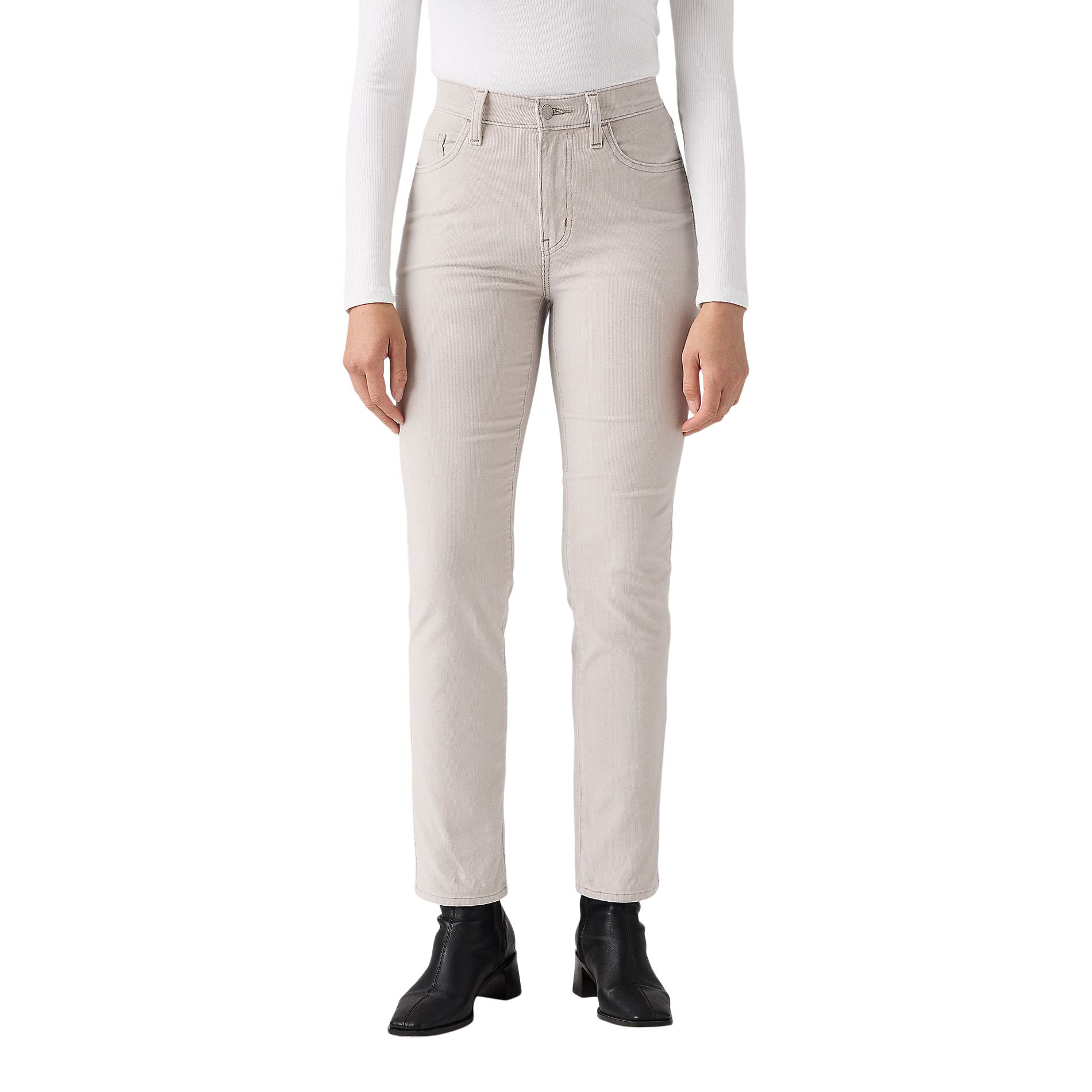 Jean à taille haute et à jambe droite en velours côtelé pour femmes, 724, Levi's