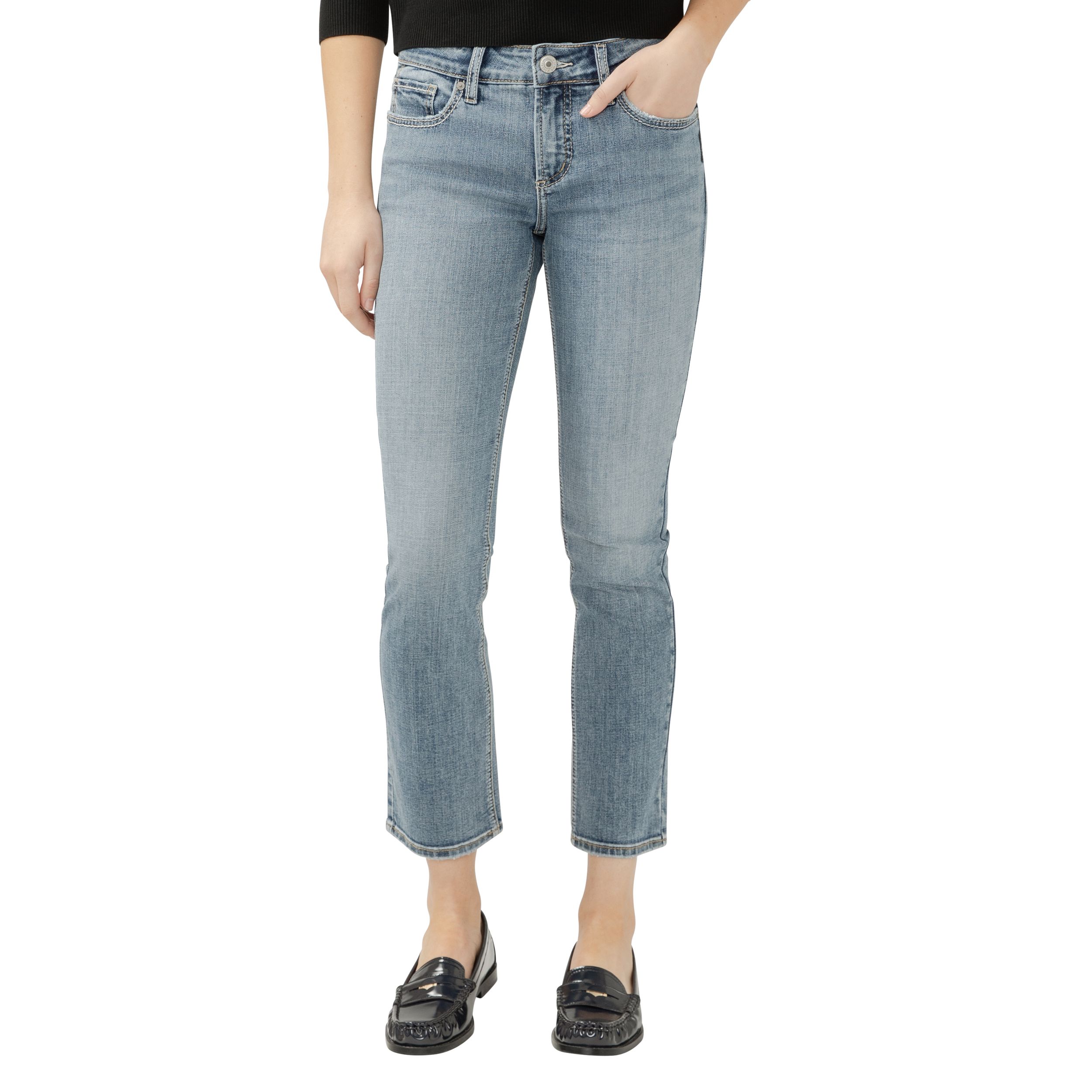 Jean à jambe droite pour femmes, Elyse, Silver