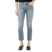 Jean à jambe droite pour femmes, Elyse, Silver Front_Flat