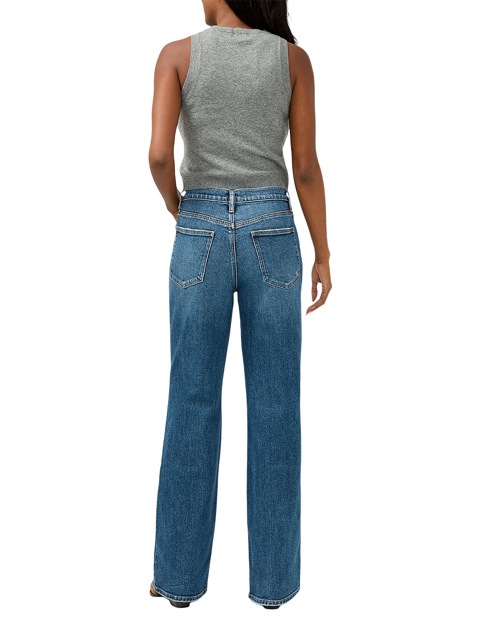 Jean semi-évasé à coupe ample pour femmes, Silver