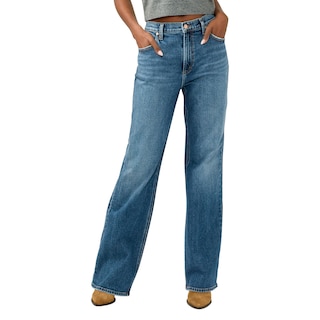 Silver Baggy Bootcut Jeans pour femme