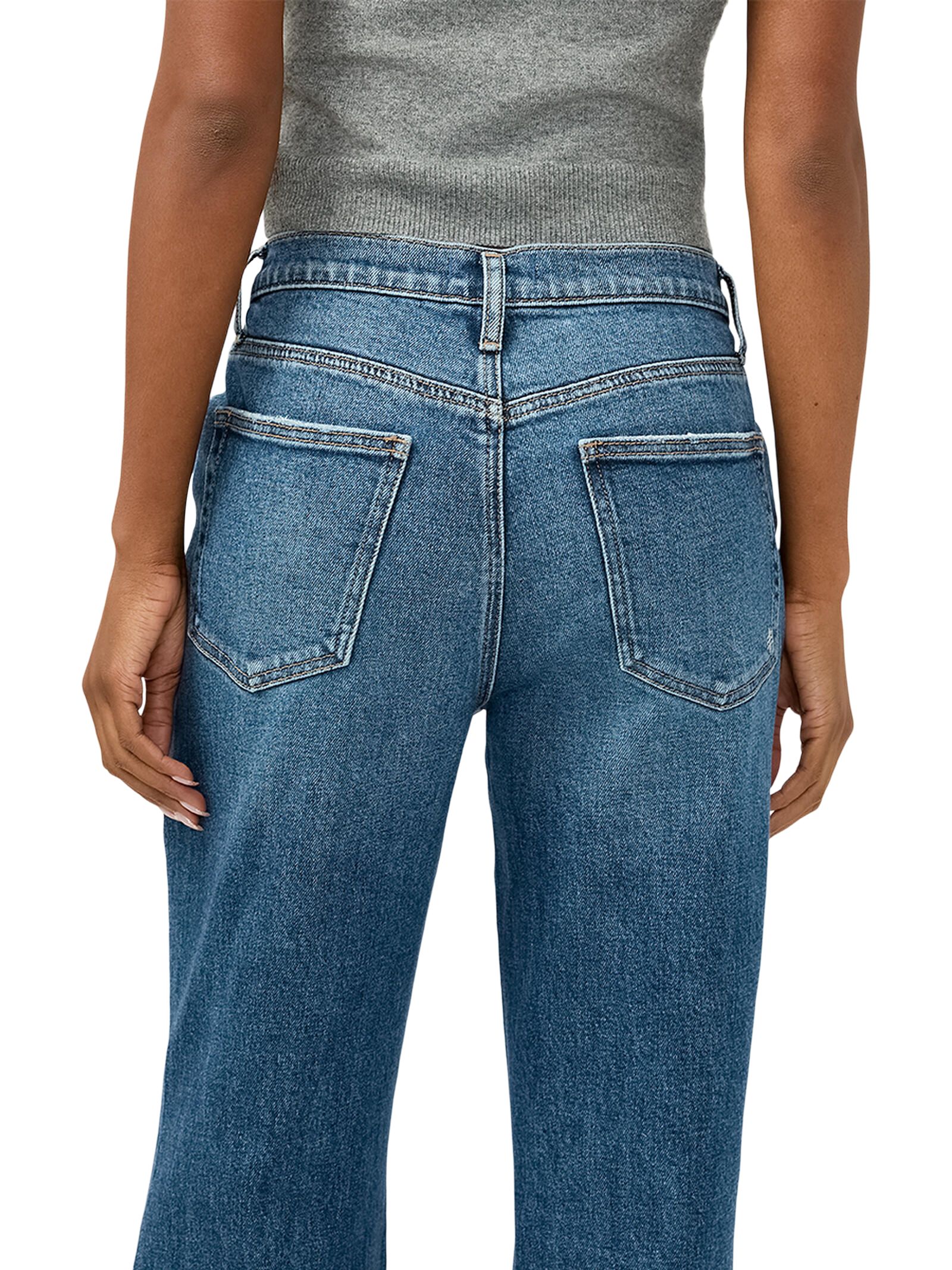 Jean semi-évasé à coupe ample pour femmes, Silver