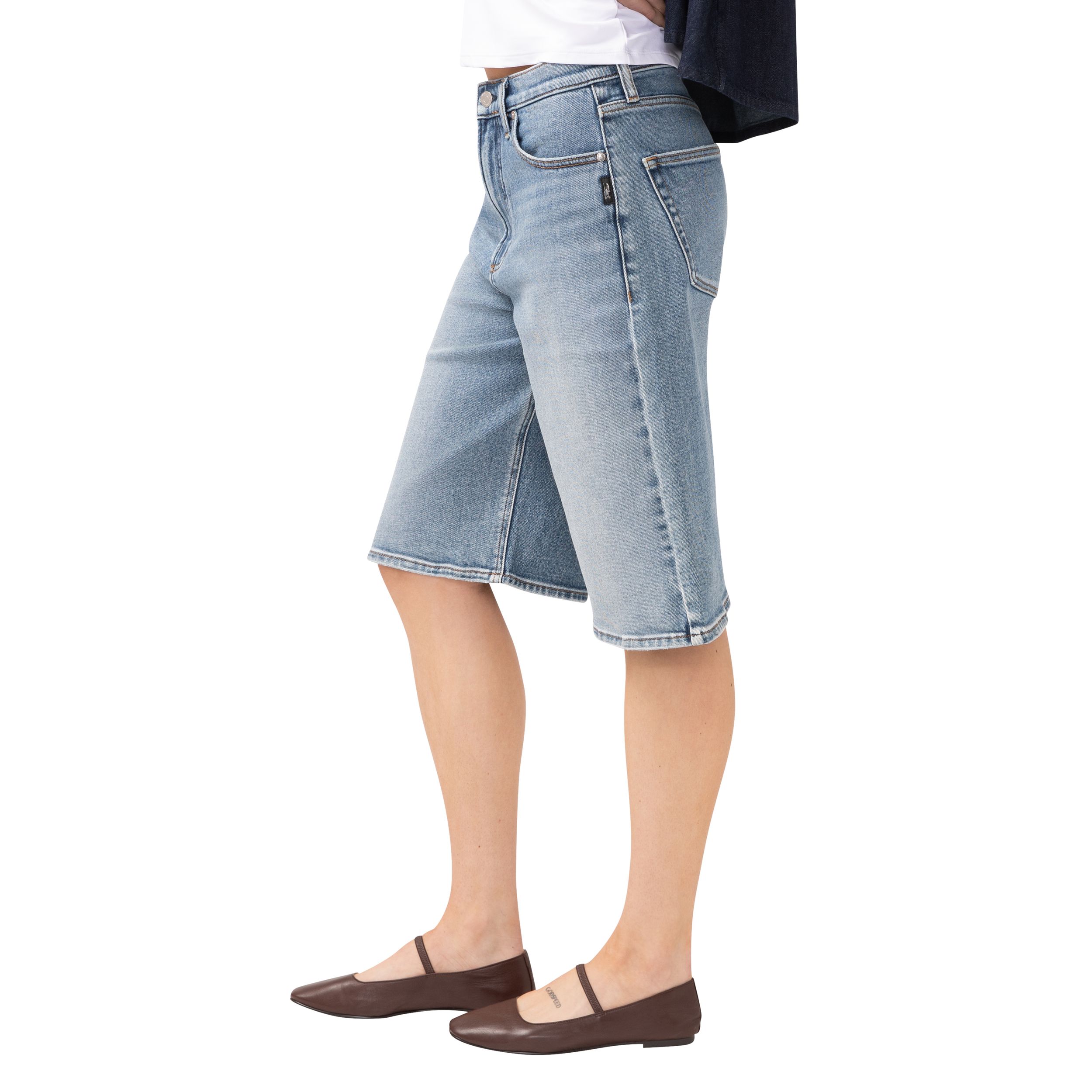 Jean-short style planchiste pour femmes, Be Easy, Silver