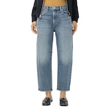 Jean à jambe tonneau pour femmes, Silver Front_Flat