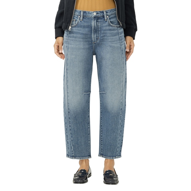 Jean à jambe tonneau pour femmes, Silver