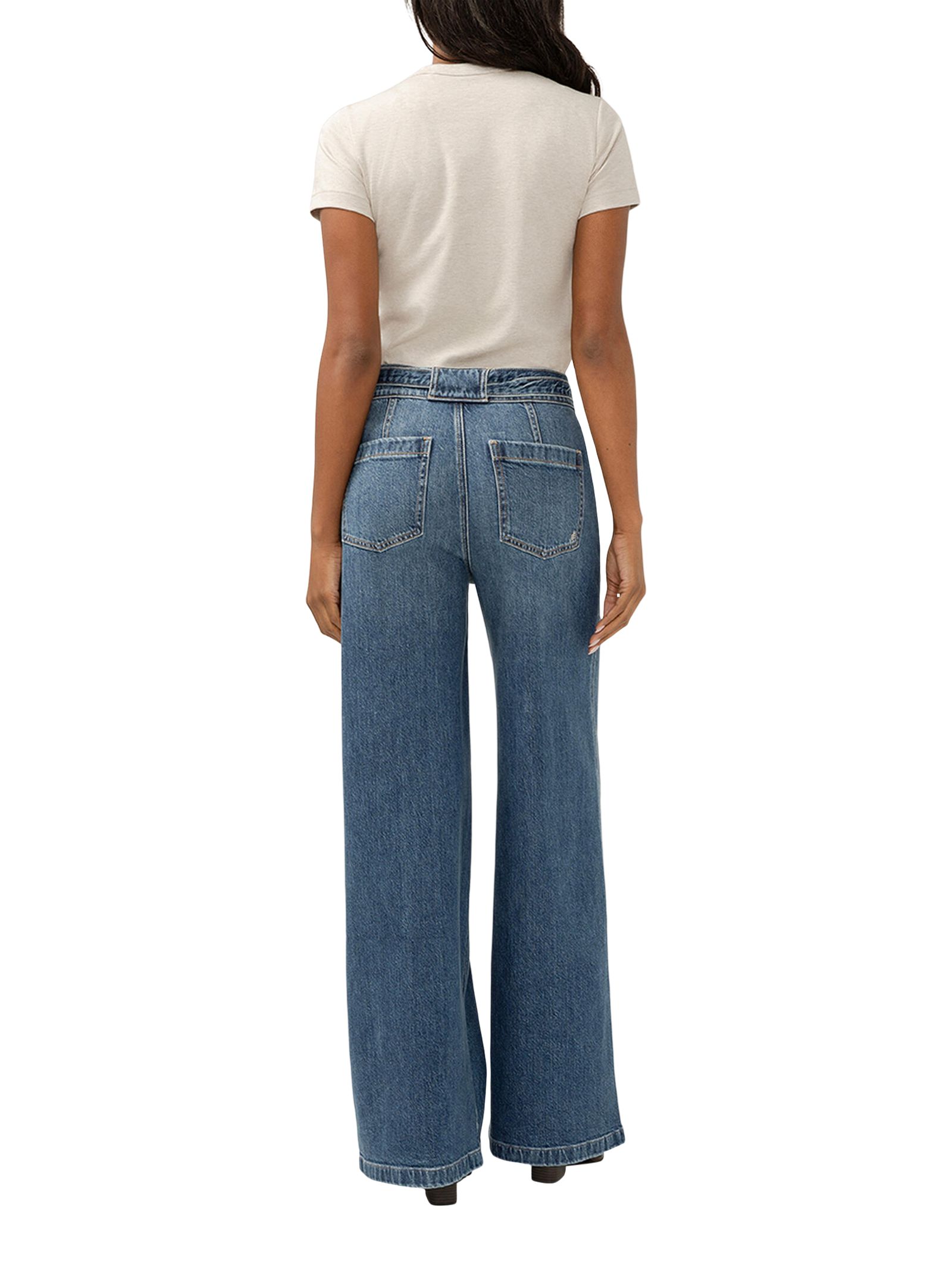 Pantalon-jupe en jean avec ceinture pour femmes, Desirable, Silver