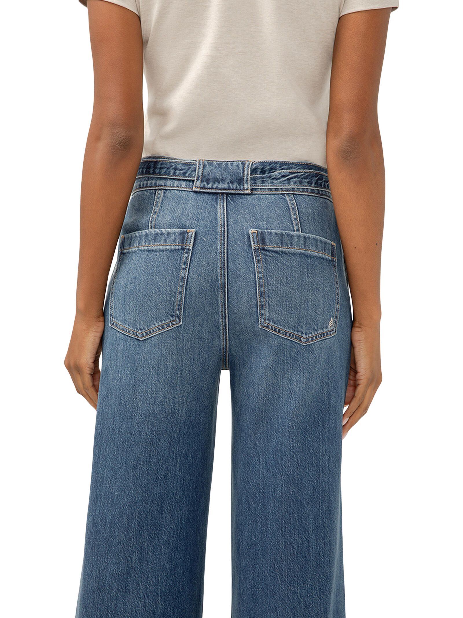 Pantalon-jupe en jean avec ceinture pour femmes, Desirable, Silver