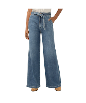 Pantalon-jupe en jean avec ceinture pour femmes, Desirable, Silver