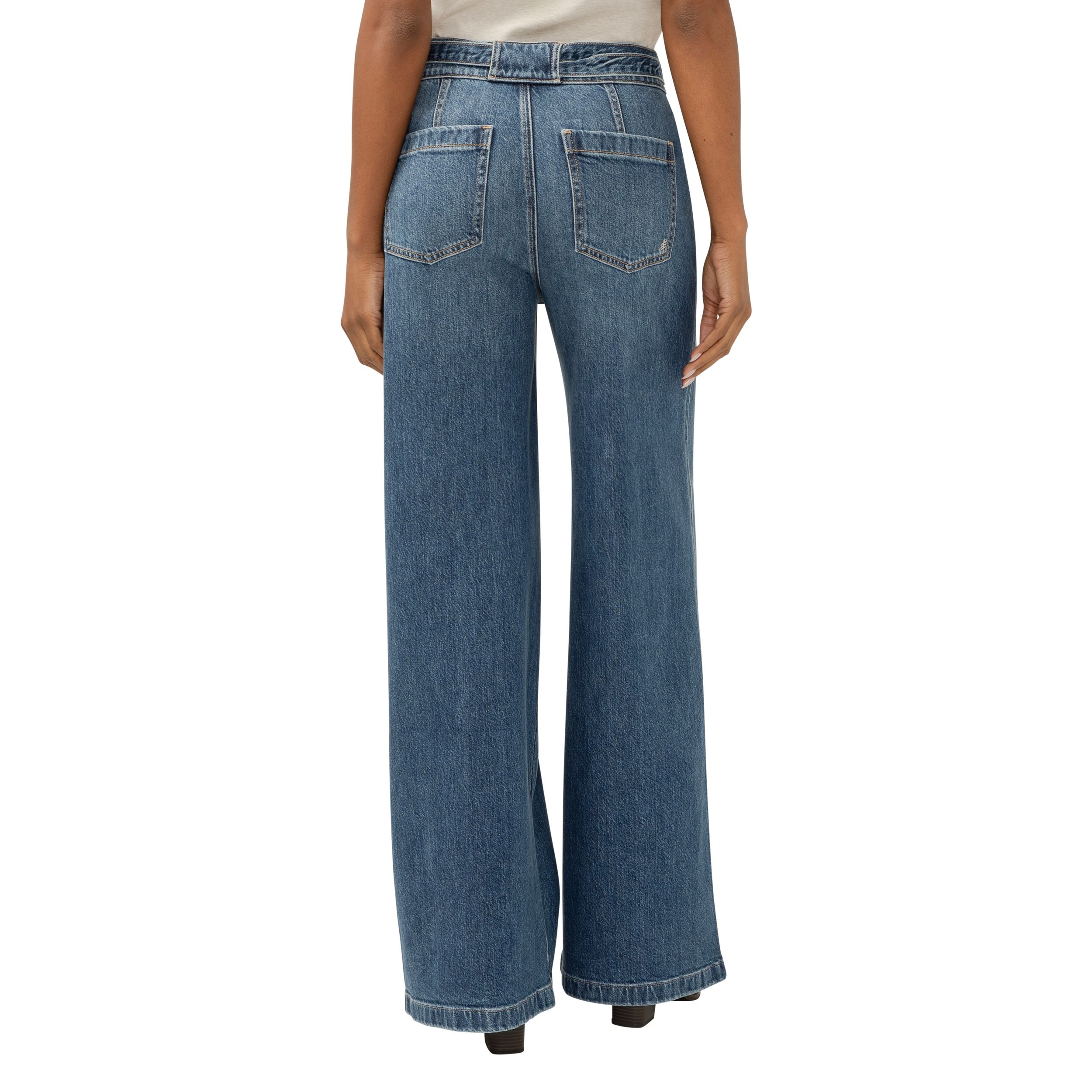 Pantalon-jupe en jean avec ceinture pour femmes, Desirable, Silver